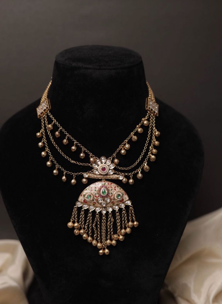 Exquisite Kundan and Enamel Necklace