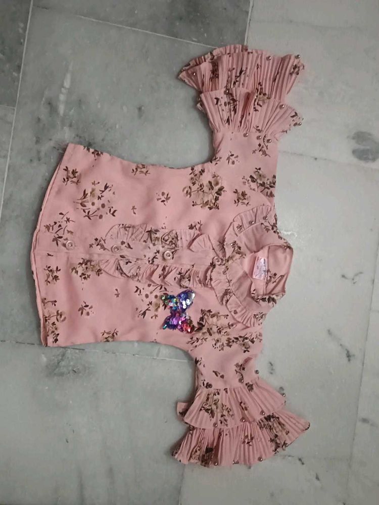 Girls' Floral Print Top