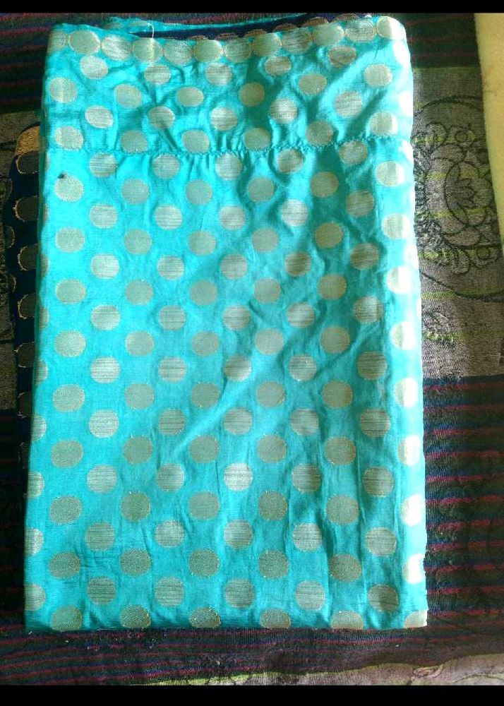 Beautiful Teal Polka Dot saree