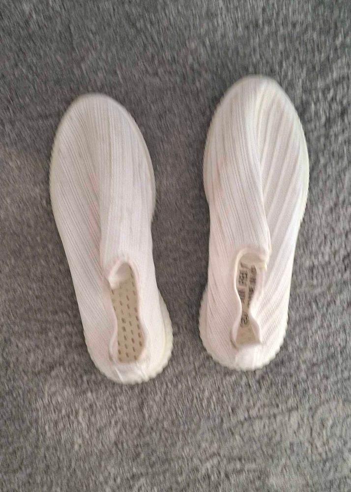 White Pleated Sneakers