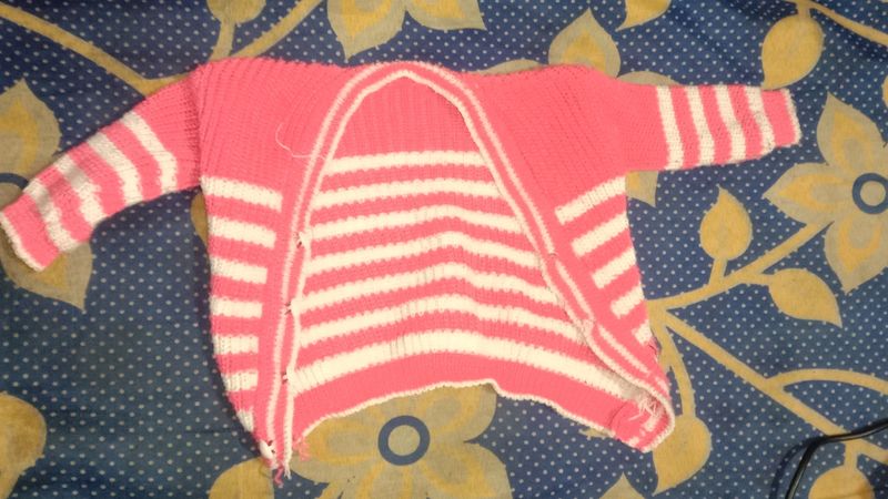 0 To 12 Months Baby Sweater Pink Colour