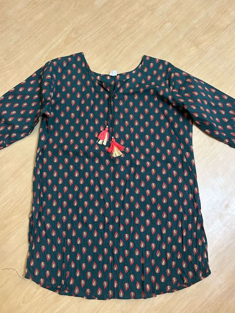 Printed Tunic with Tassels