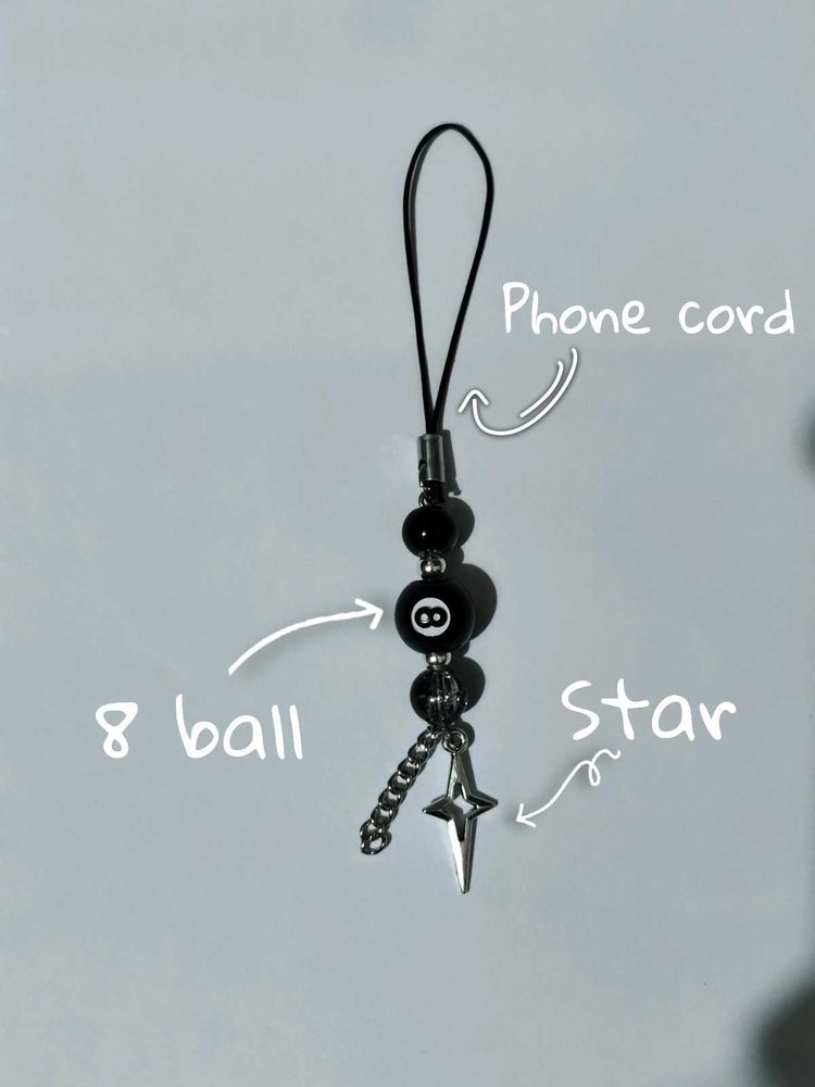 8 Ball Star Phone Charm