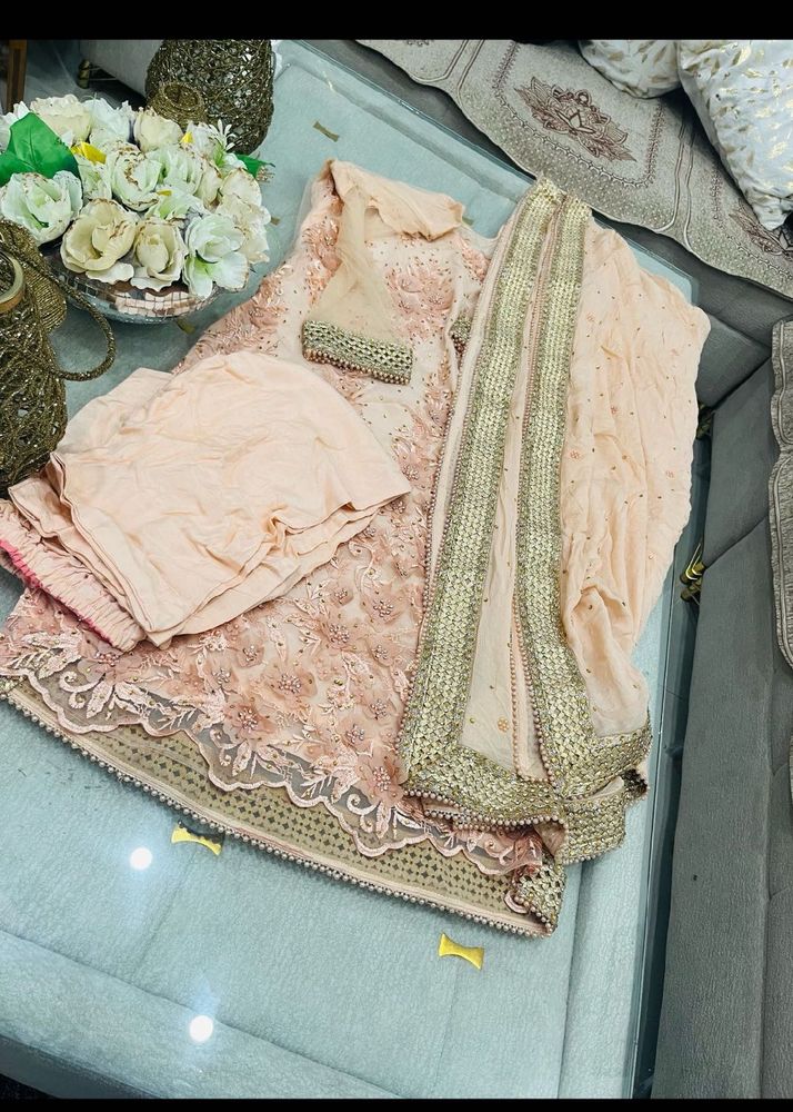 Beautiful Peach Kurta Set with Dupatta