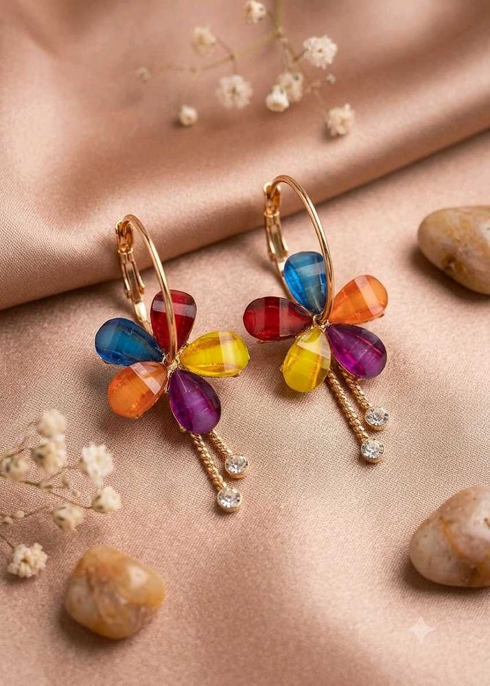 Colorful Flower Dangle Earrings