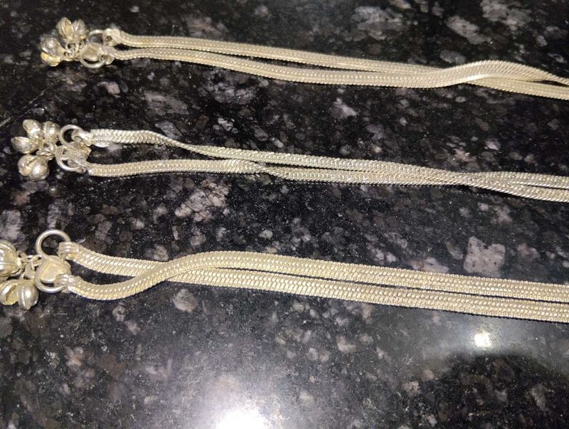 Silver Anklets with Bells
