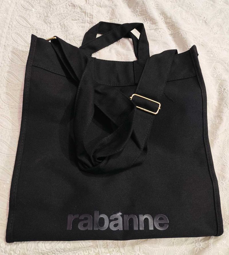 Paco Rabanne Black Canvas Tote Bag