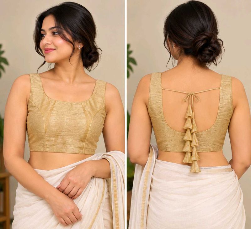 Golden Sleeveless Blouse