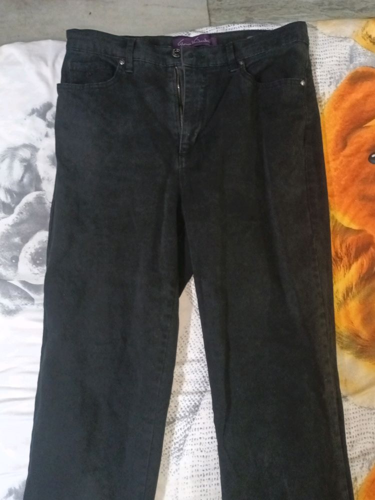Black straight jeans