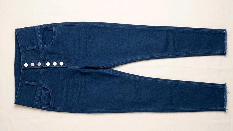 High Waisted Button Fly Jeans
