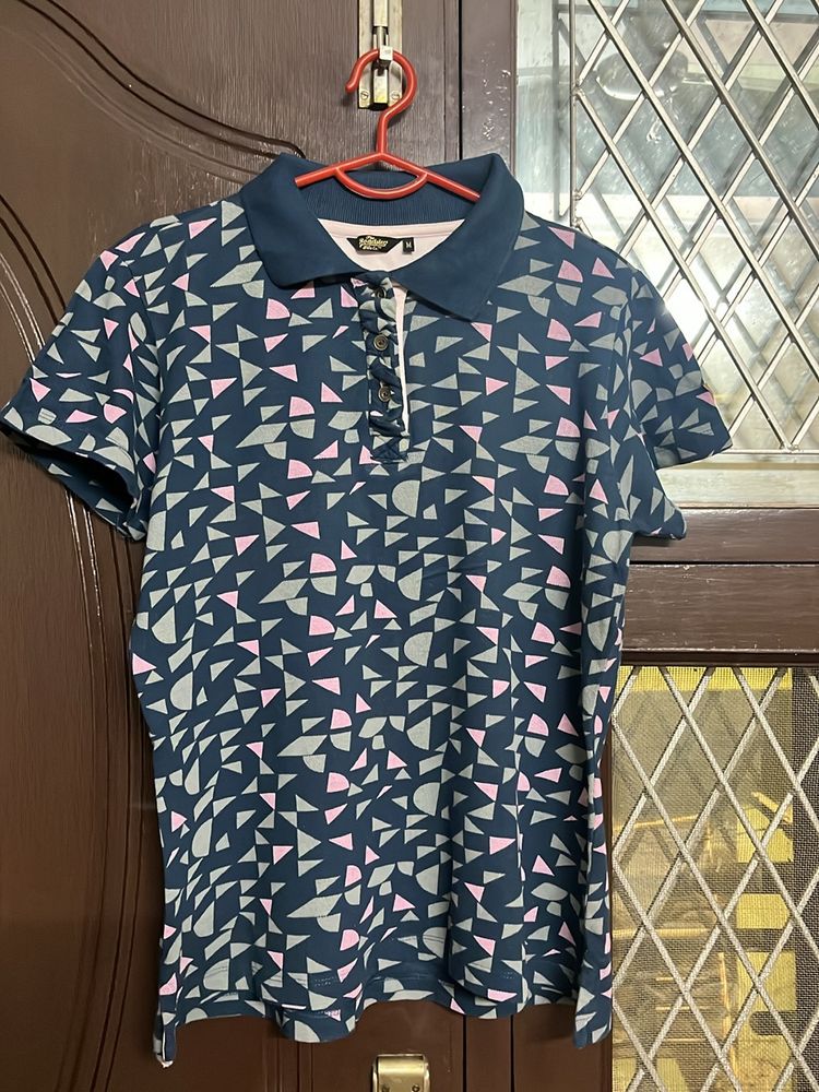 Roadster Polo Neck Blue Tshirt