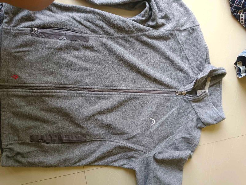 Grey Zip-Up Fleece Jacket