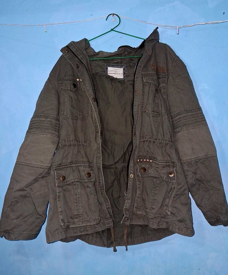 Stylish Green Hooded Jacket