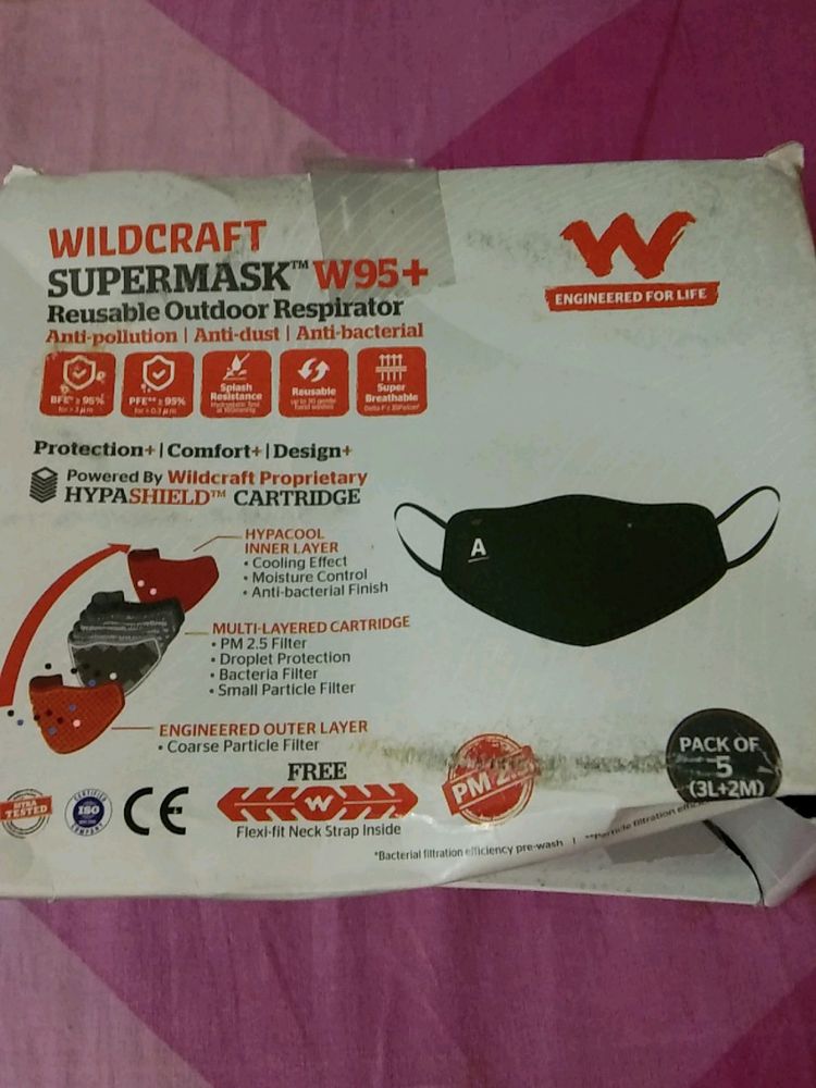 Branded Masks Black 3 Layer Reusable Outdoor Respi