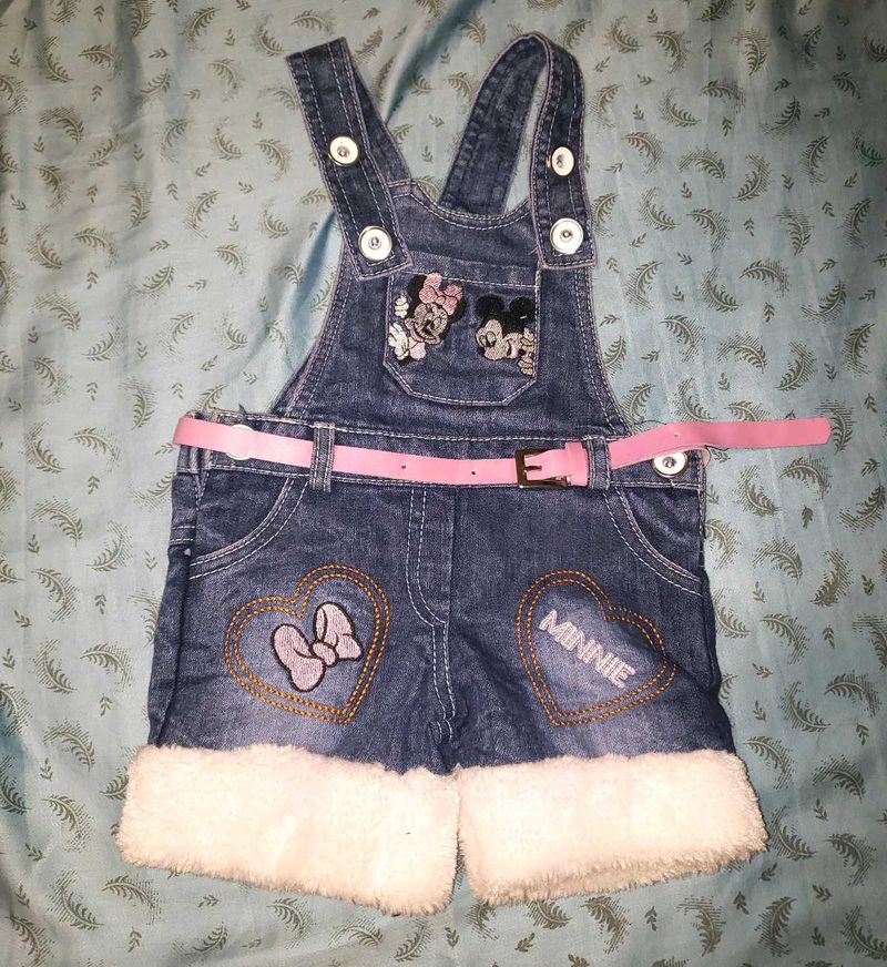 Cute Minnie Mouse Denim Overalls