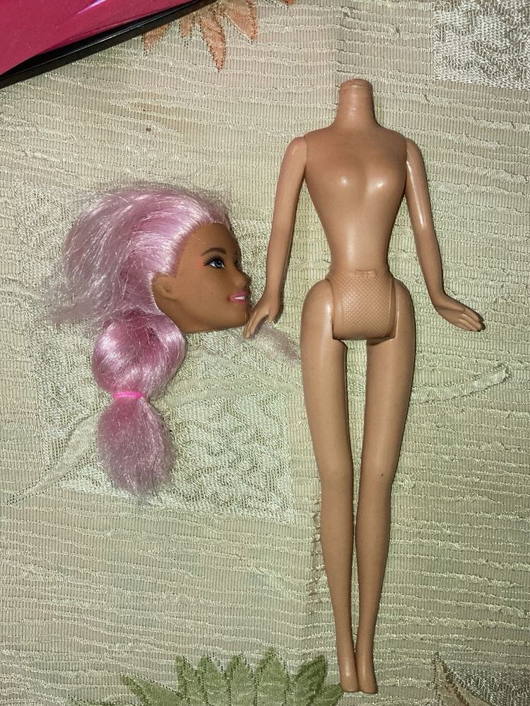 Doll Body and Head with Pink Hair