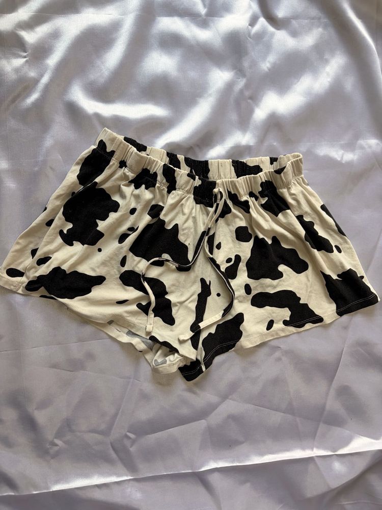 imported Cow Print Lounge Shorts