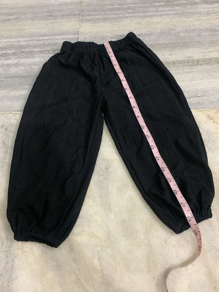 Black Crinkle Palazzo Pants