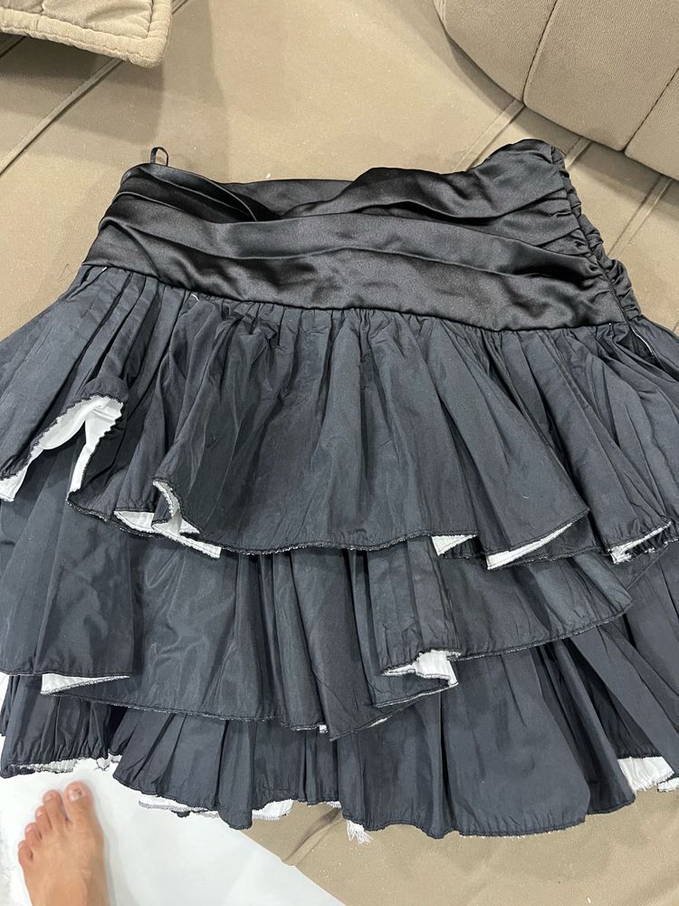 Black Tiered Ruffle Skirt