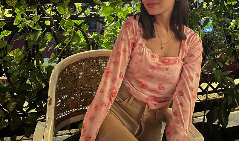 Floral Print Long Sleeve Top