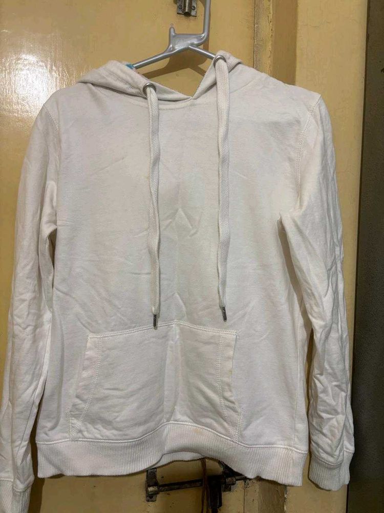 White Hoodie with floral print