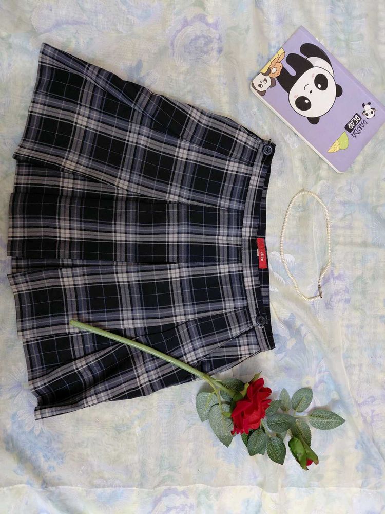 Trendy Plaid Pleated Mini Skirt