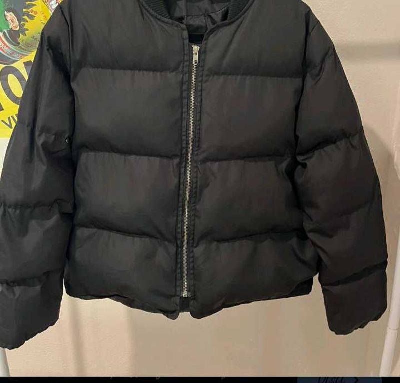 Black Puffer Bomber Jacket