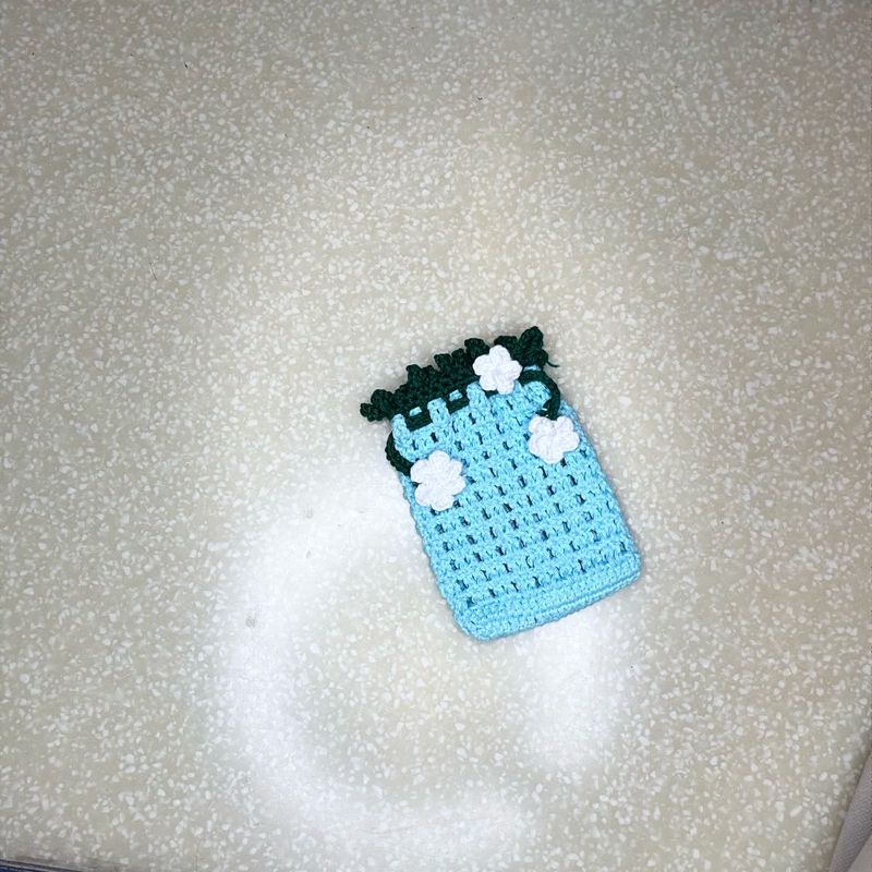 Crocheted Blue  Pouch