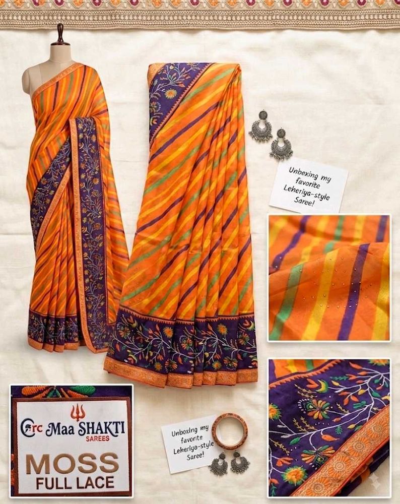Vibrant Striped Saree