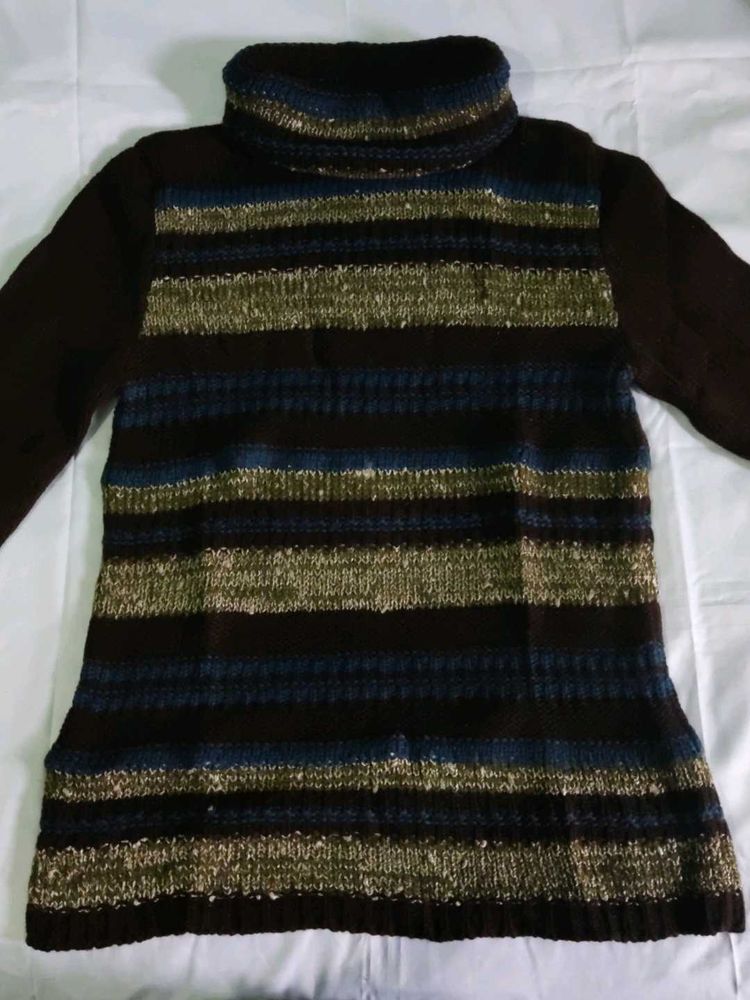 Cozy Striped High neck Sweater