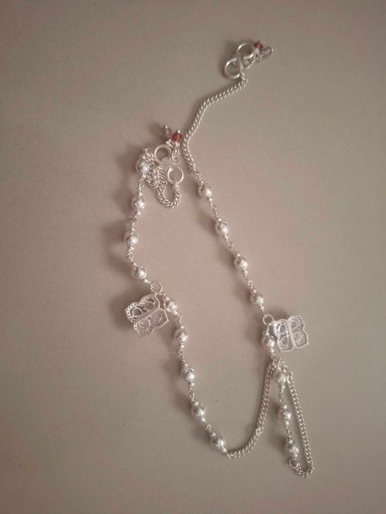 Elegant Silver Anklet with Butterfly Charm