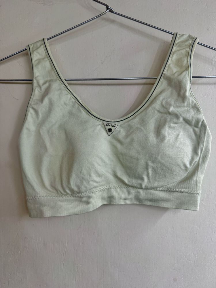 Comfortable Light Yellow Sports Bra