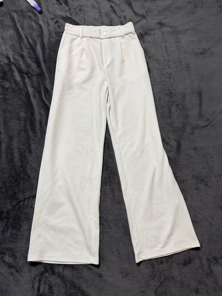 Cream Wide Leg Trousers