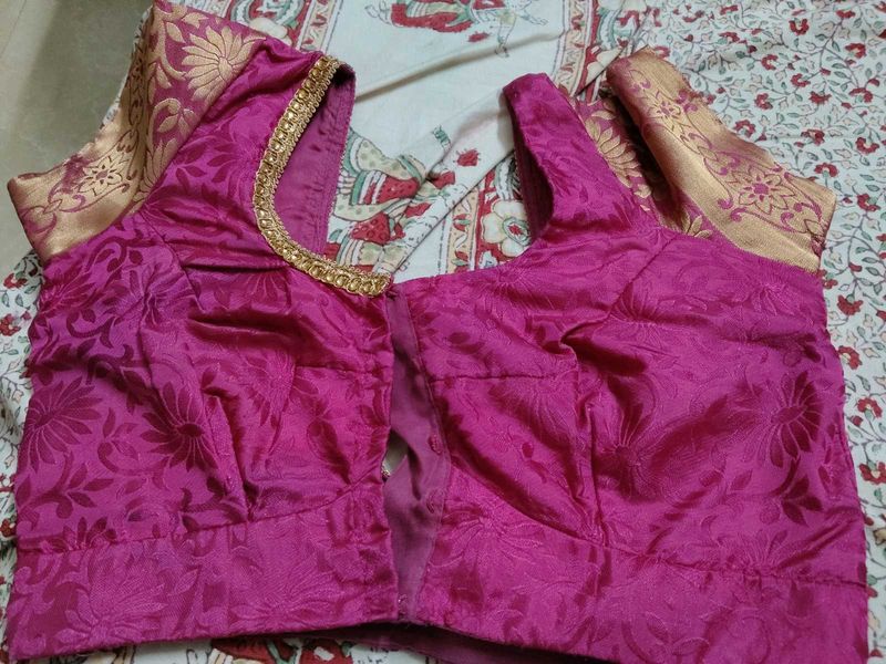 Designer Magenta Brocade Blouse