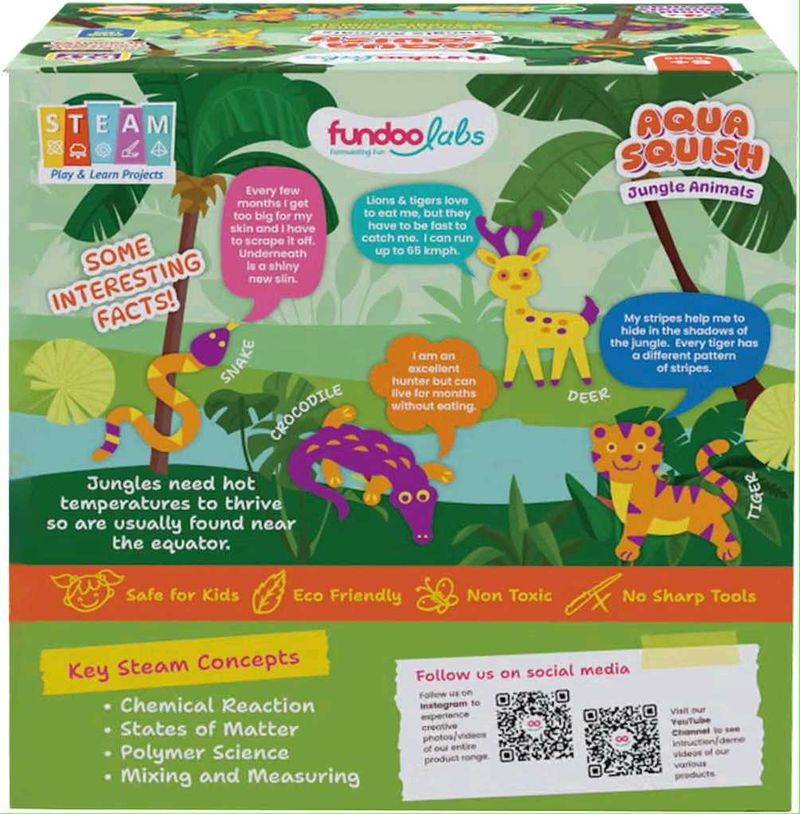 FundooLabs Aqua Squish Jungle Animals Kit | Make 2