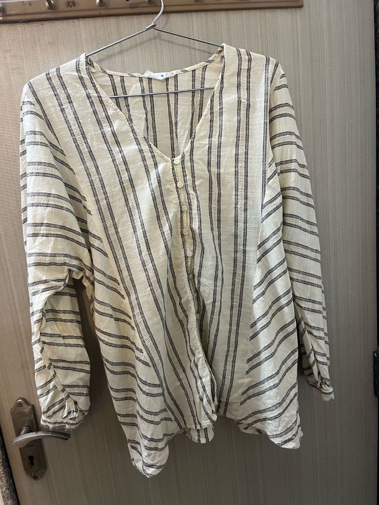 Striped V-Neck Long Sleeve Tunic Top
