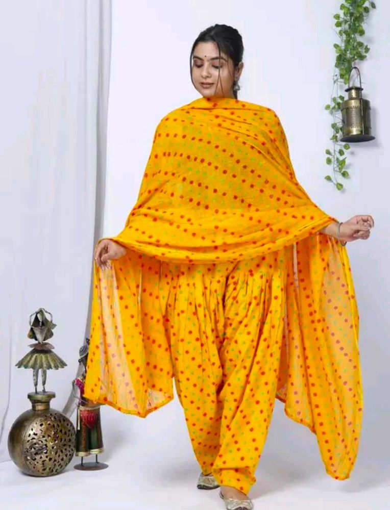 Pure Cotton Patiyala With Duppata