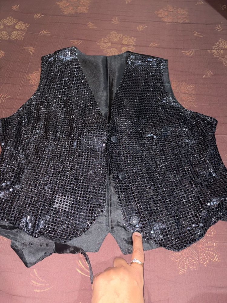 Sparkly Black Vest