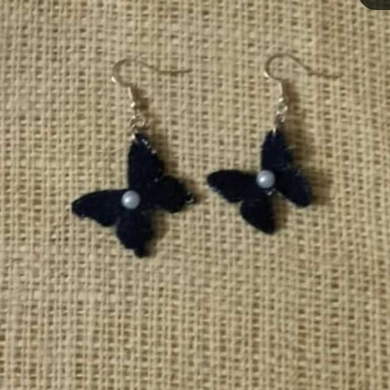 Cute Denim Butterfly Earrings