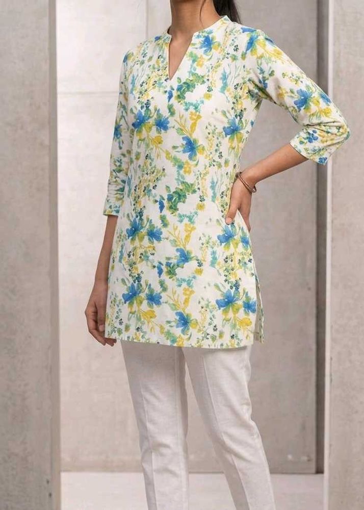 Bohemian Floral Print Cotton Kurta