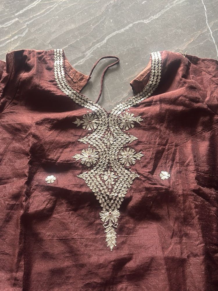 gotta Patti handwork tissue silk  kurti