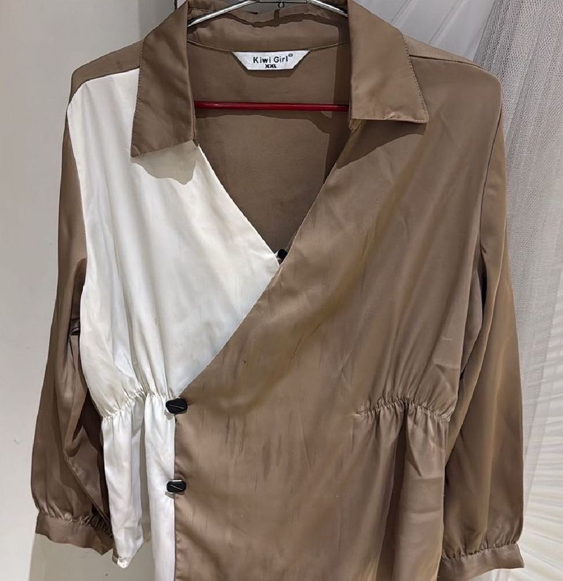Chic Color Block Wrap Top