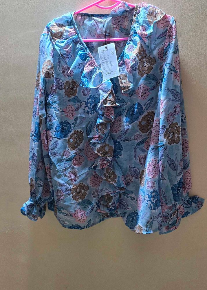 Blue Floral Top
