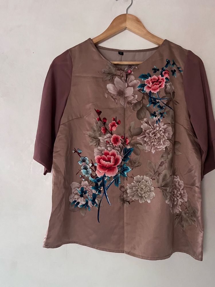 Brand New Floral Silk Top