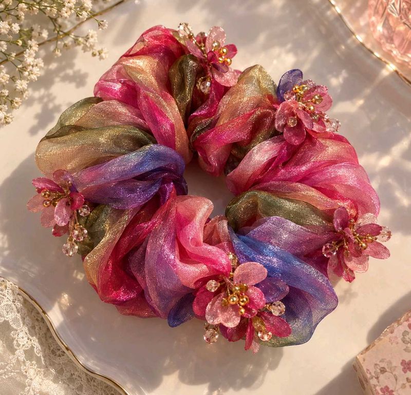 Boho Floral Scrunchie