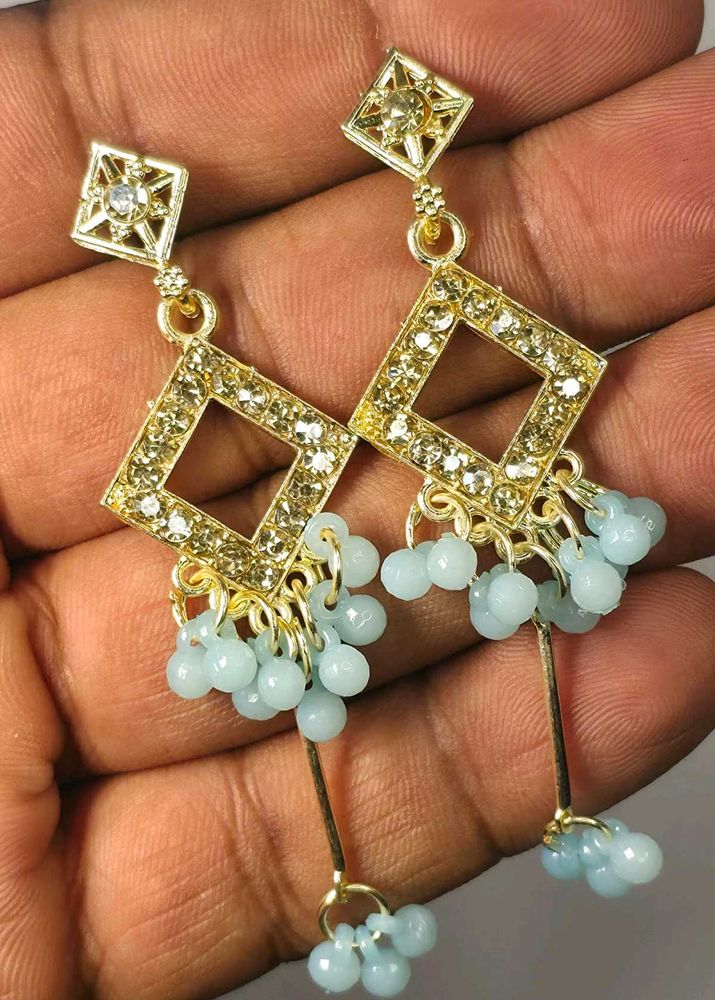 Beautiful Gold Toned Diamond Earrings