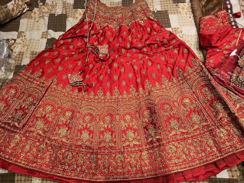 Red Embroidered Lehenga Choli