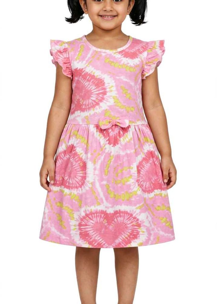 Cute Pink Tie-Dye Heart Dress
