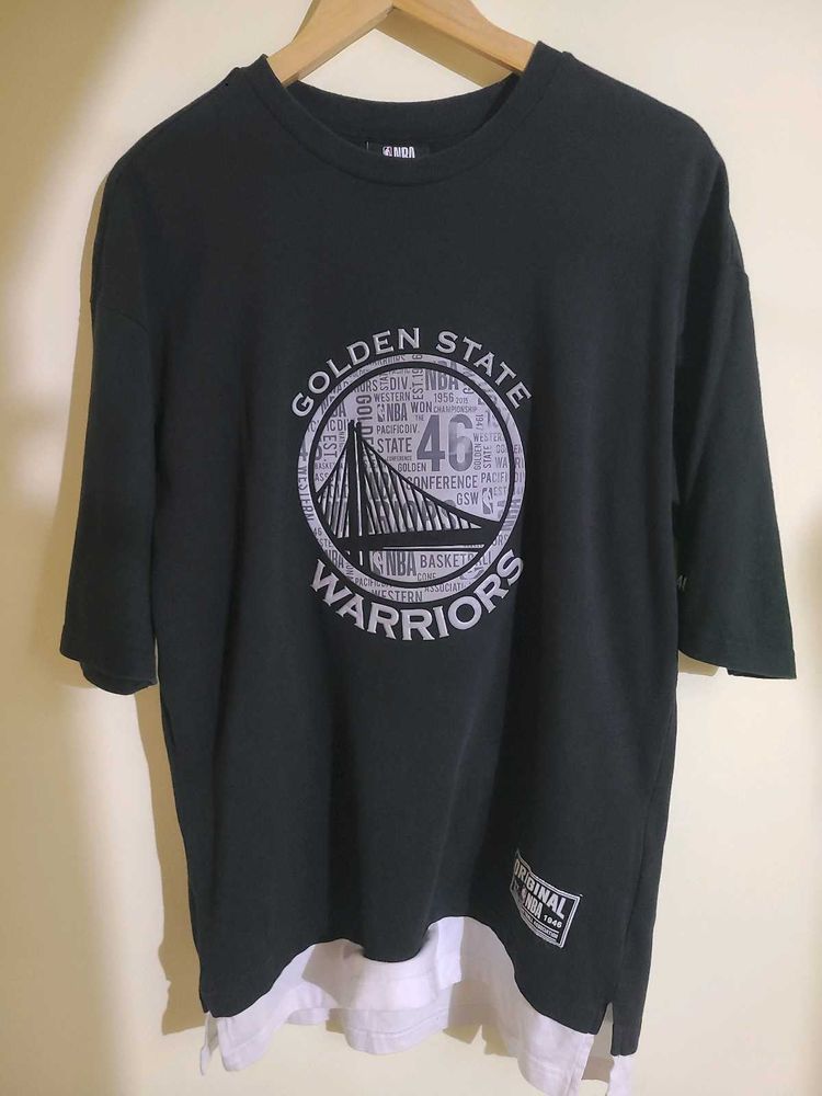 Official NBA Golden State Warriors layered-hem gra
