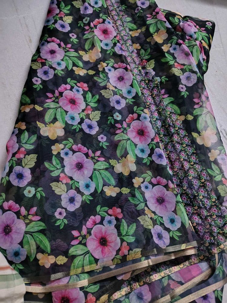 Beautiful Floral Pure organza sqree